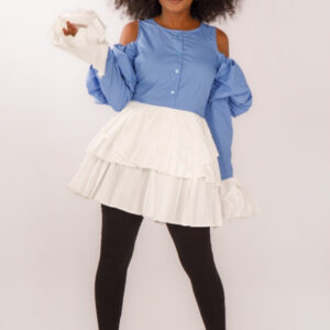 Cold Shoulder Trumpet Sleeve Dress